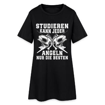 studieren kann jeder angeln nur die besten  - Frauen T-Shirt-Kleid - Schwarz - Vorne