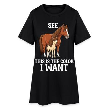 Humour Cheval Cavalier Équitation - Robe T-shirt Femme - noir - Devant