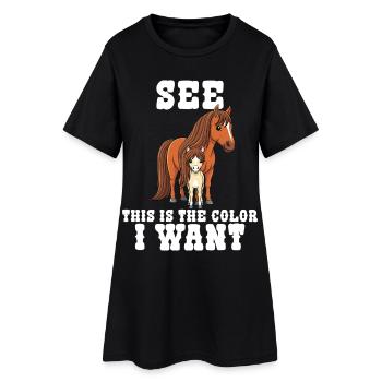 Humour Cheval Cavalier Équitation - Robe T-shirt Femme - noir - Devant