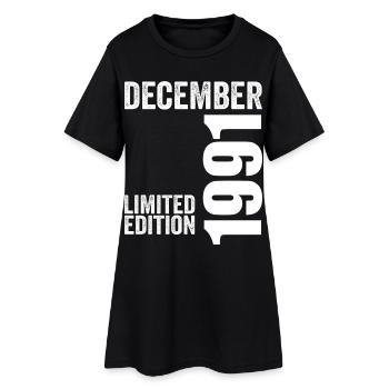 Cadeau Anniversaire Rétro - Décembre 1991 - Robe T-shirt Femme - noir - Devant