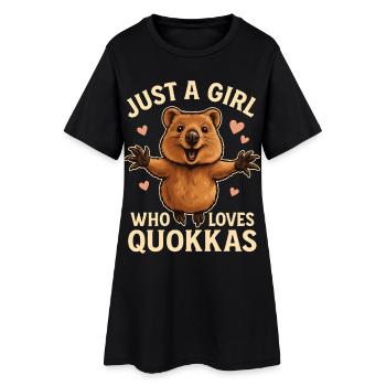 Juste une fille qui aime les quokkas - Robe T-shirt Femme - noir - Devant