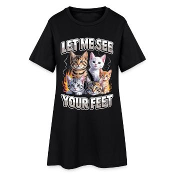 J’aime les pieds, laisse-moi voir tes pieds - Robe T-shirt Femme - noir - Devant