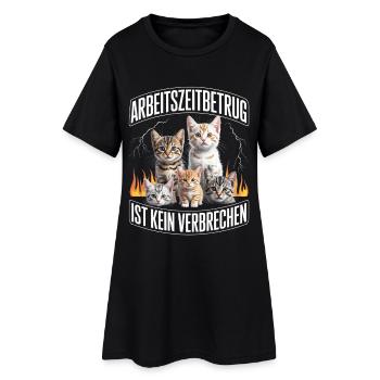 Arbeitszeitbetrug Ist Kein Verbrechen Y2K Bootleg - Frauen T-Shirt-Kleid - Schwarz - Vorne