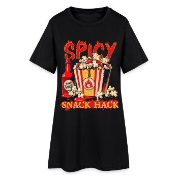 Pop-corn à la sauce chili - Robe T-shirt Femme - noir - Devant