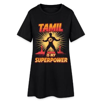 Le tamoul est ma superpuissance Tamilisch Sri Lanka - Robe T-shirt Femme - noir - Devant