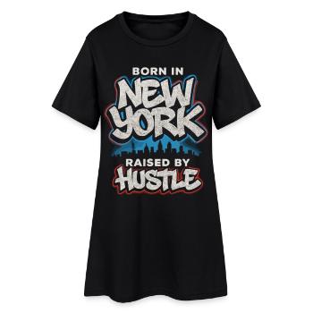 New York Hustle – Graffiti Streetwear Style - Frauen T-Shirt-Kleid - Schwarz - Vorne