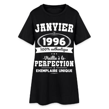 Anniversaire 30 ans - Janvier 1996 Perfection - Robe T-shirt Femme - noir - Devant