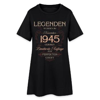 80. Geburtstag Legende November Jahrgang 1945 - Frauen T-Shirt-Kleid - Schwarz - Vorne