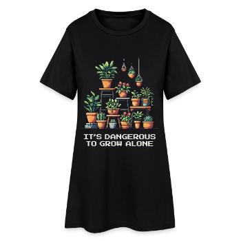 Plant Gaming Word Game - Women’s T-Shirt Dress - black - Front