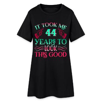 Il a fallu 44 ans pour être aussi beau - Robe T-shirt Femme - noir - Devant