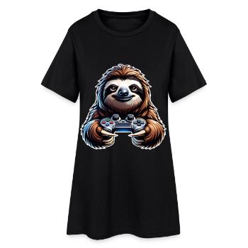 Manette de jeu Sloth - Robe T-shirt Femme - noir - Devant