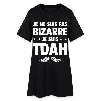 Je suis TDAH - Hyperactif Hyperactivité Humour - Robe T-shirt Femme - noir - Devant