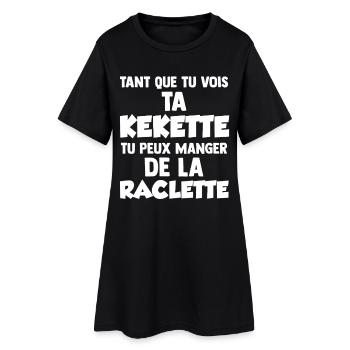Humour Raclette Beauf Fromage idée Cadeau Drôle - Robe T-shirt Femme - noir - Devant