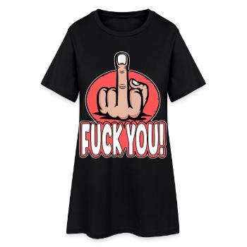 Doigt du milieu Baise Vous Doigt Puant Conception - Robe T-shirt Femme - noir - Devant