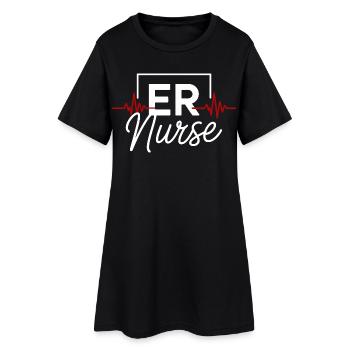 ER Nurse Heart Rate Graph - Women’s T-Shirt Dress - black - Front