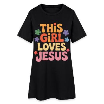 Cette fille aime Jésus - Robe T-shirt Femme - noir - Devant