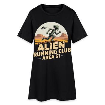 Funny Area 51 Alien OVNI Running Runner - Robe T-shirt Femme - noir - Devant
