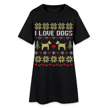 Pull de Noël moche pour chien - Robe T-shirt Femme - noir - Devant