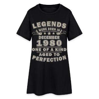 Décembre 1980 Rétro Vintage Cadeau d’anniversaire - Robe T-shirt Femme - noir - Devant