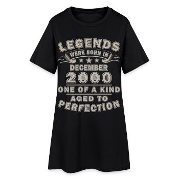 Dezember 2000 Dezember Jubiläum Dezember 2000 - Frauen T-Shirt-Kleid - Schwarz - Vorne