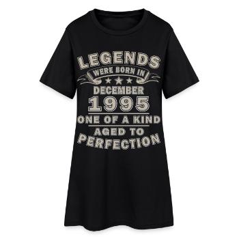 1995 Décembre Vintage Cadeau d’anniversaire - Robe T-shirt Femme - noir - Devant