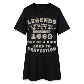 Décembre 1960 Vintage Anniversaire Cadeau Rétro - Robe T-shirt Femme - noir - Devant