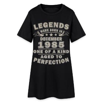 1985 décembre rétro Vintage cadeau d’anniversaire - Robe T-shirt Femme - noir - Devant