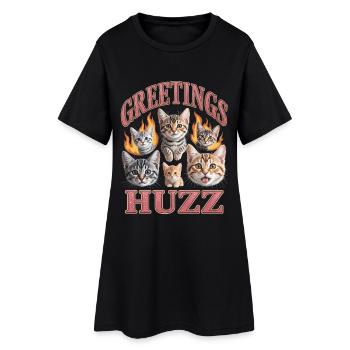 Salutations Huzz Bootleg inportable - Robe T-shirt Femme - noir - Devant