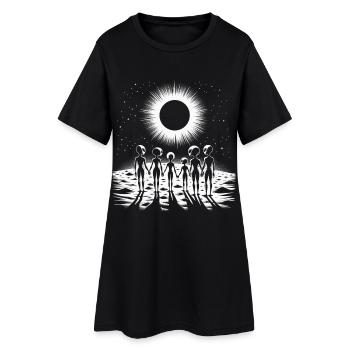 Silhouette Cosmique Cercle Familial - Robe T-shirt Femme - noir - Devant