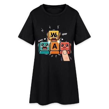 WASD Gamer Kawaii - Women’s T-Shirt Dress - black - Front