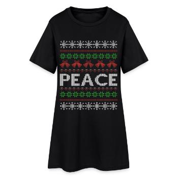 Paix | design de Noël laid - Partner Look - Robe T-shirt Femme - noir - Devant