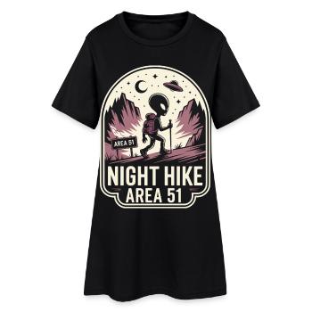 Lustige Gegend 51 Alien UFO Wanderung Wandern - Frauen T-Shirt-Kleid - Schwarz - Vorne