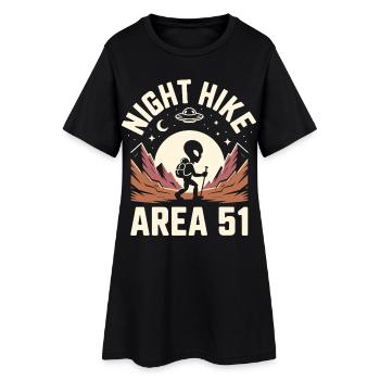 Lustige Gegend 51 Alien UFO Wanderung Wandern - Frauen T-Shirt-Kleid - Schwarz - Vorne