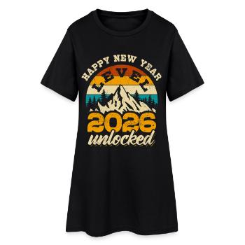 Happy New Year | Level 2026 unlocked | Gamer - Women’s T-Shirt Dress - black - Front