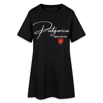 Design élégant Podgorica, amo Podgorica - Robe T-shirt Femme - noir - Devant