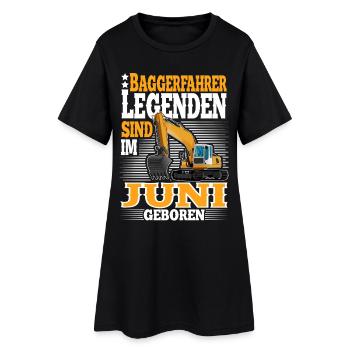 Baggerfahrer Geburtstag Juni - Frauen T-Shirt-Kleid - Schwarz - Vorne