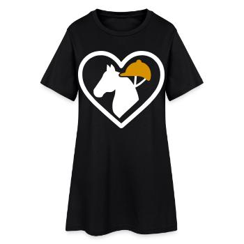 Équitation Coeur Amour Equestre Cadeau - Robe T-shirt Femme - noir - Devant