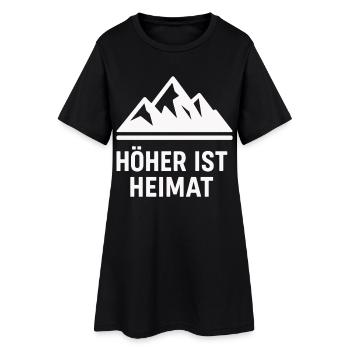 Höher ist Heimat Berg liebe Wander Shirt - Frauen T-Shirt-Kleid - Schwarz - Vorne