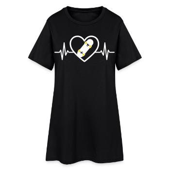 Skateboarding Herz Sport Urban Street Leidenschaft - Frauen T-Shirt-Kleid - Schwarz - Vorne