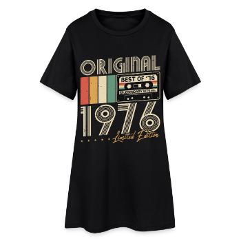 Original 1976 Vintage Vintage Anniversaire Rétro - Robe T-shirt Femme - noir - Devant
