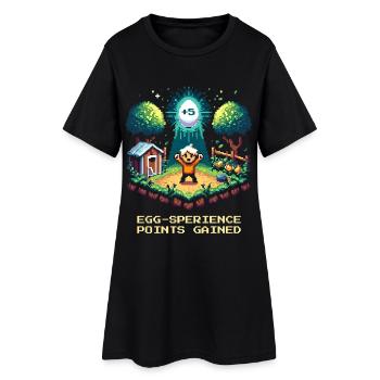 Points d’expérience d’œuf collectés | Améliorez l’humour - Robe T-shirt Femme - noir - Devant