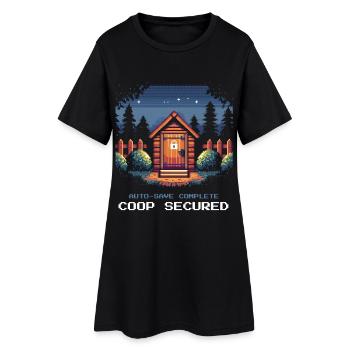Enregistrement automatique terminé | Stable sécurisé - Robe T-shirt Femme - noir - Devant