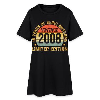 Vintage 2008 Limited Edition 18-Year-Old Birthday - Frauen T-Shirt-Kleid - Schwarz - Vorne