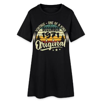 December 1971 - Vintage Authentic December 1971 - Women’s T-Shirt Dress - black - Front