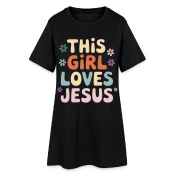 Cette fille aime Jésus - Robe T-shirt Femme - noir - Devant