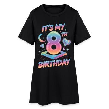 C’est mon 8e anniversaire K-pop Esthétique - Robe T-shirt Femme - noir - Devant