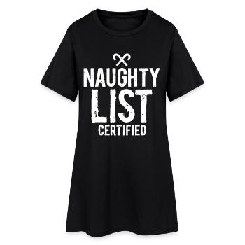 Certifié Naughty List - Robe T-shirt Femme - noir - Devant