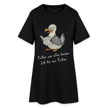 Möwe - Früher War Alles Besser, Ich Bin Von Früher - Frauen T-Shirt-Kleid - Schwarz - Vorne