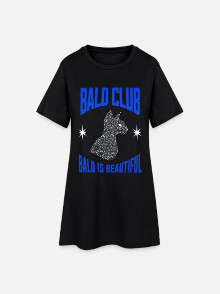 Bald est le beau club Sphynx Cat Sphynx Hairless - Robe T-shirt Femme - noir