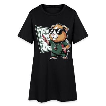 Hamster Coach with Schedule - Women’s T-Shirt Dress - black - Front
